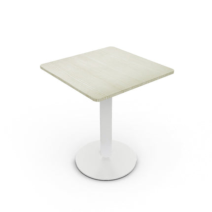 White Square Cafe Table with Metal Base