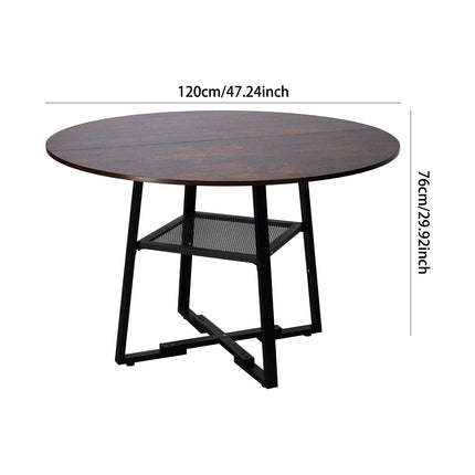 Round Dining Table with Storage Shelf