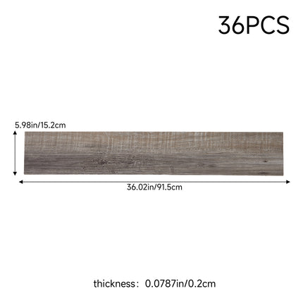 36Pcs Wood-Grain PVC Self-Adhesive Plank Flooring Set