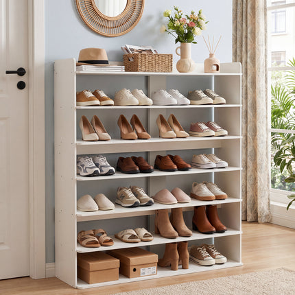 7-Tier Warm White Shoe Rack