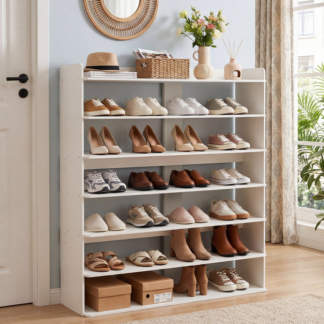 7-Tier Warm White Shoe Rack