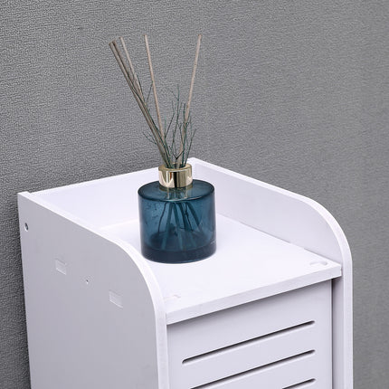 White 118cm H Freestanding Wooden Tall Bathroom Cabinet