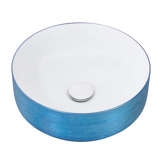 Round Ceramic Countertop Washbasin Vessel Sink