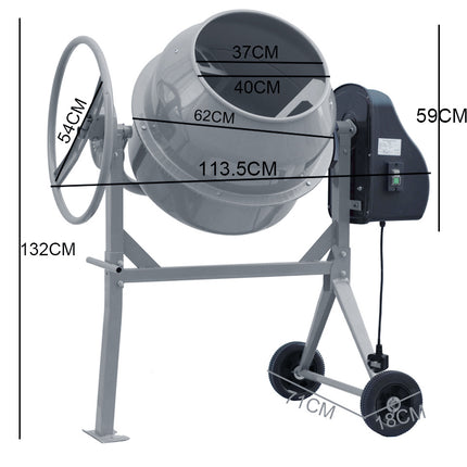 140L Drum Mixing Electric Concrete Cement Mixer