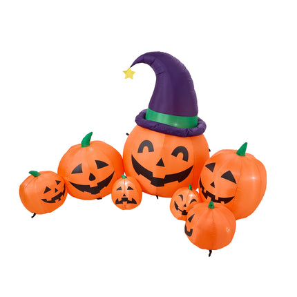 7FT Halloween Inflatable Pumpkin Family Decoration with LED Lights