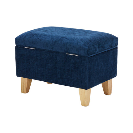 Chenille Upholstered Storage Ottoman