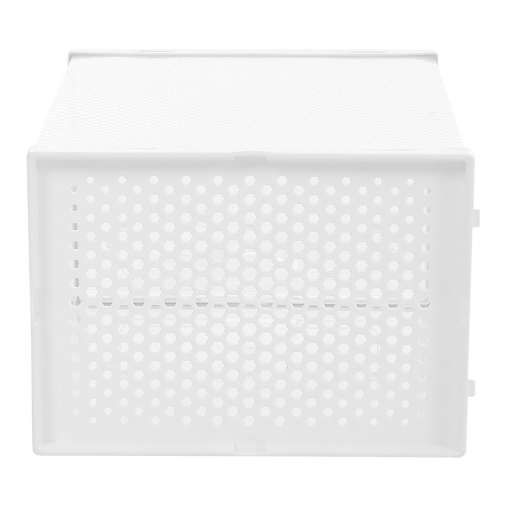 White 33.5cm 12pcs Clear Plastic Shoe Storage Boxes