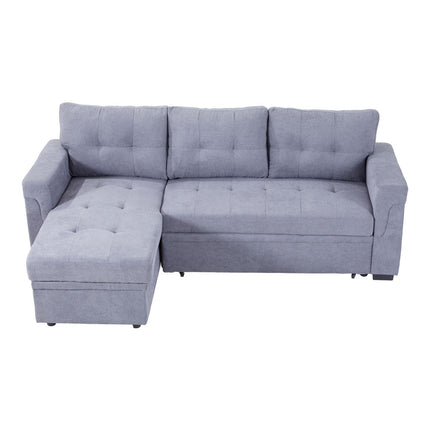 3-Seater Upholstered Corner Sofa Bed with Storage