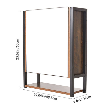 Wall-Mounted 3-Layer Mirror Cabinet with Metal Frame