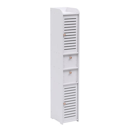 White 118cm H Freestanding Wooden Tall Bathroom Cabinet