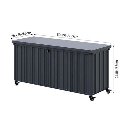 550L Outdoor Large Lockable Metal Storage Box with Wheels