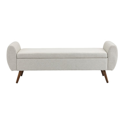 Linen Upholstered Storage Bench