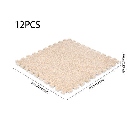 12PCS Plush Interlocking Foam Play Mats