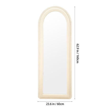 160cm Double Arched Full-Length Mirror with Safety Film & Velvet-Wrapped MDF Frame