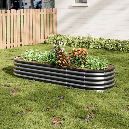 Oval-Shaped Galvanized Steel Raised Garden Bed