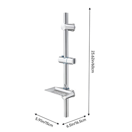 Shower Riser Rail Slider Bar with Soap Tray