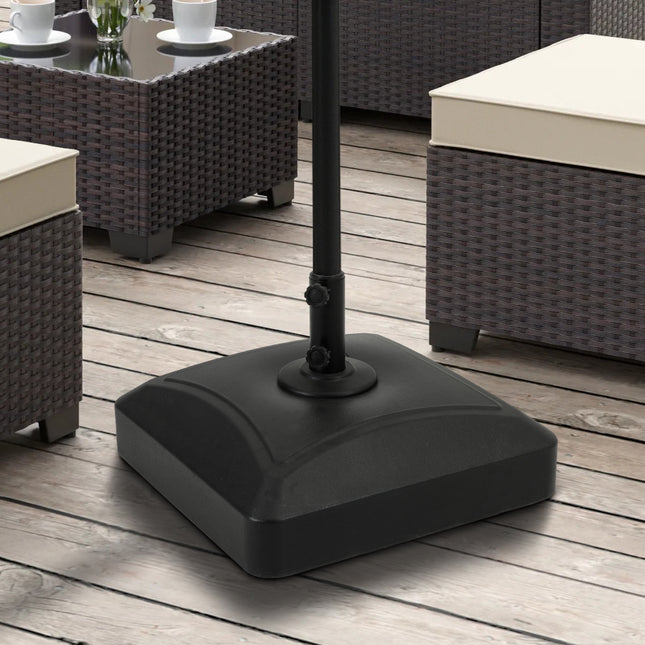Black Filled 35KG Patio Parasol bases with Wheels