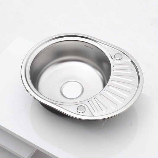 Oval Stainless Steel Single Kitchen Sink