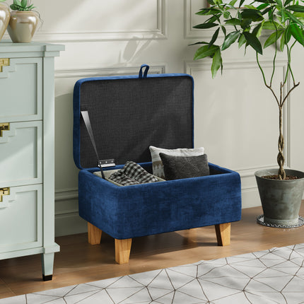 Chenille Upholstered Storage Ottoman