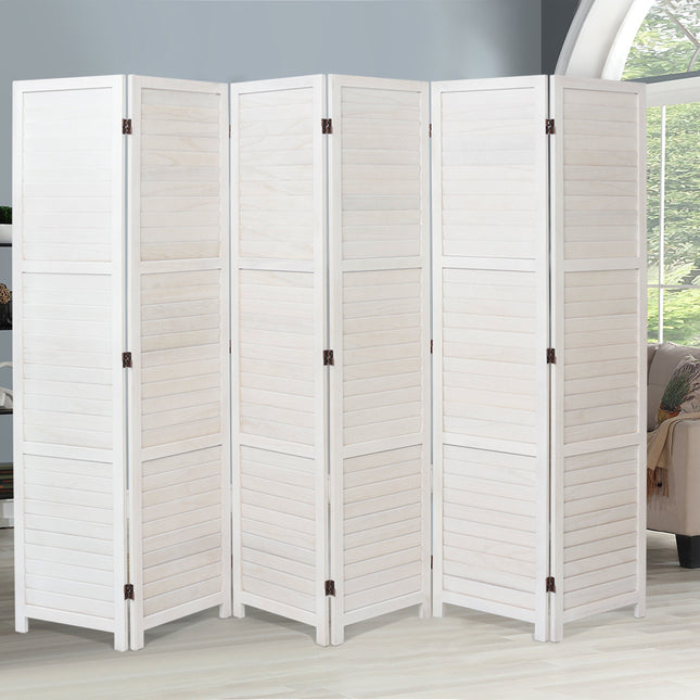 Folding Room Divider Privacy Separator Screen White 6 Panel