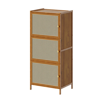 3 Tier Narrow Bookcase with Doors