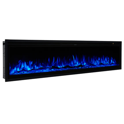 73 Inch Wall-mounted/ Freestanding Electric Fireplace with Remote Control, 1-8h Adjustable Timer