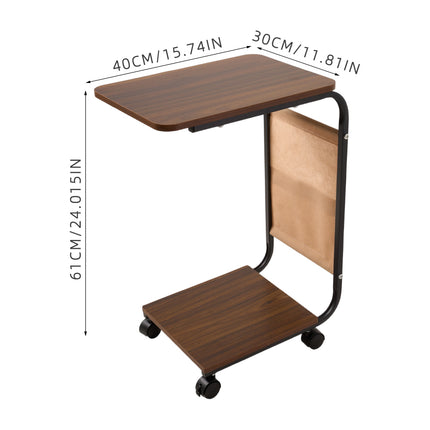 C-Shaped Side Table with Storage Bag