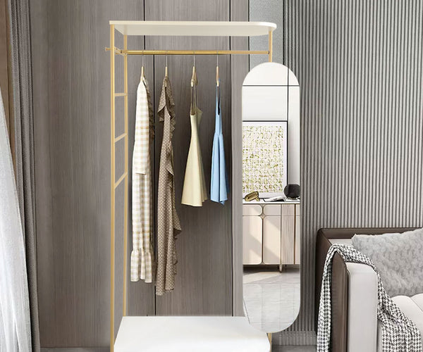 Modern Metal Clothes Rail Mirror