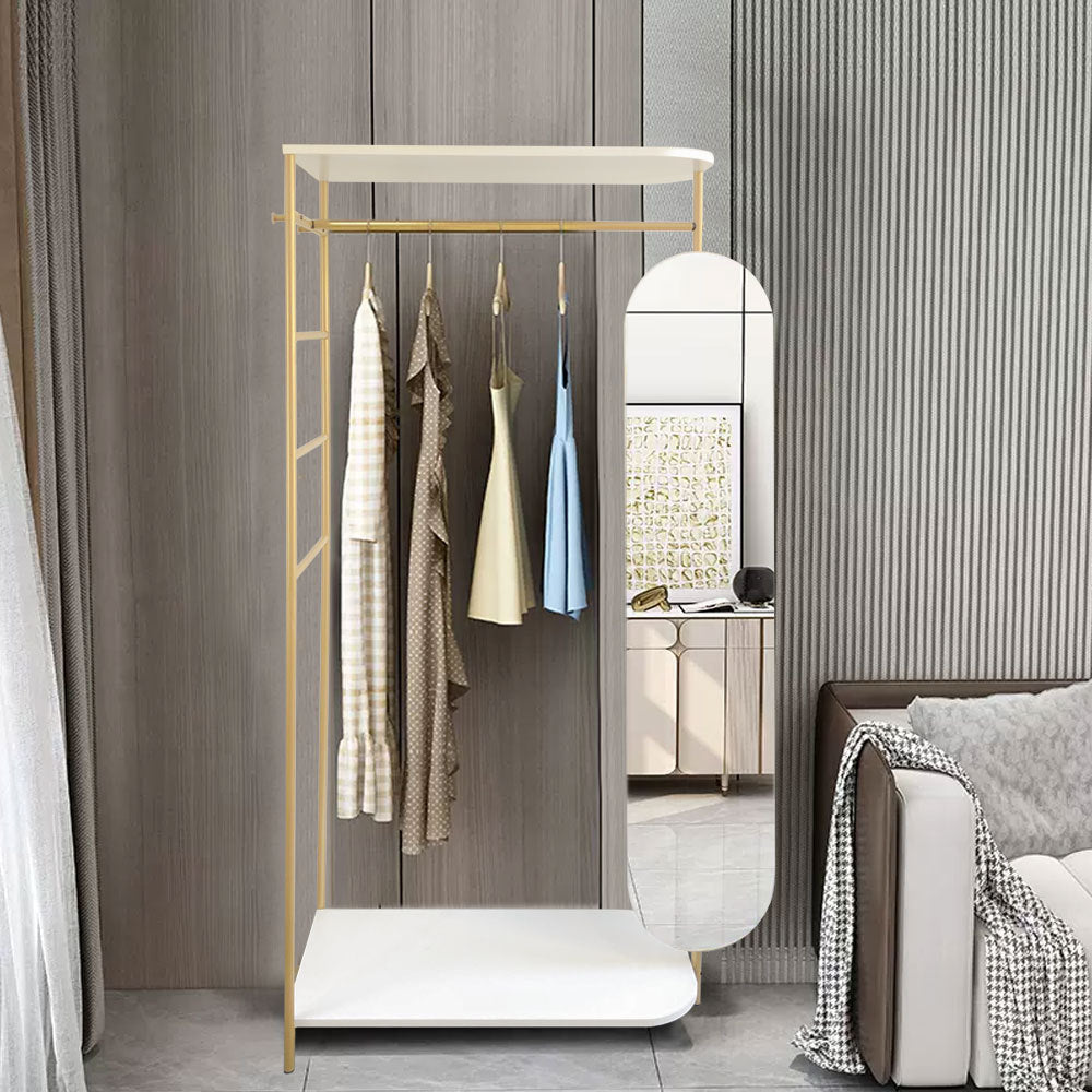metal clothes rail with mirror