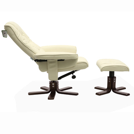 Upholstered Swivel Recliner Chair with Ottoman