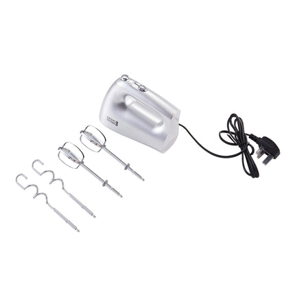 250W Silver Hand Mixer Electric Whisk with 5 Speeds