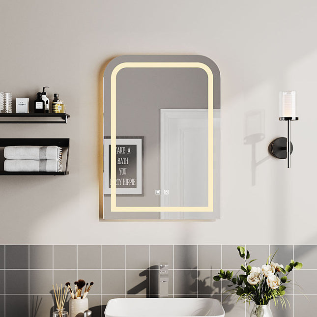Wall-Mounted Bathroom Adjustable LED Vanity Mirror with Demister