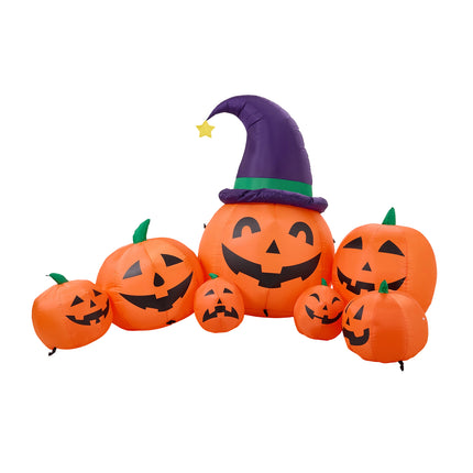 7FT Halloween Inflatable Pumpkin Family Decoration with LED Lights