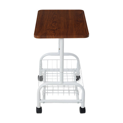 Mobile Side Table with Lower Basket