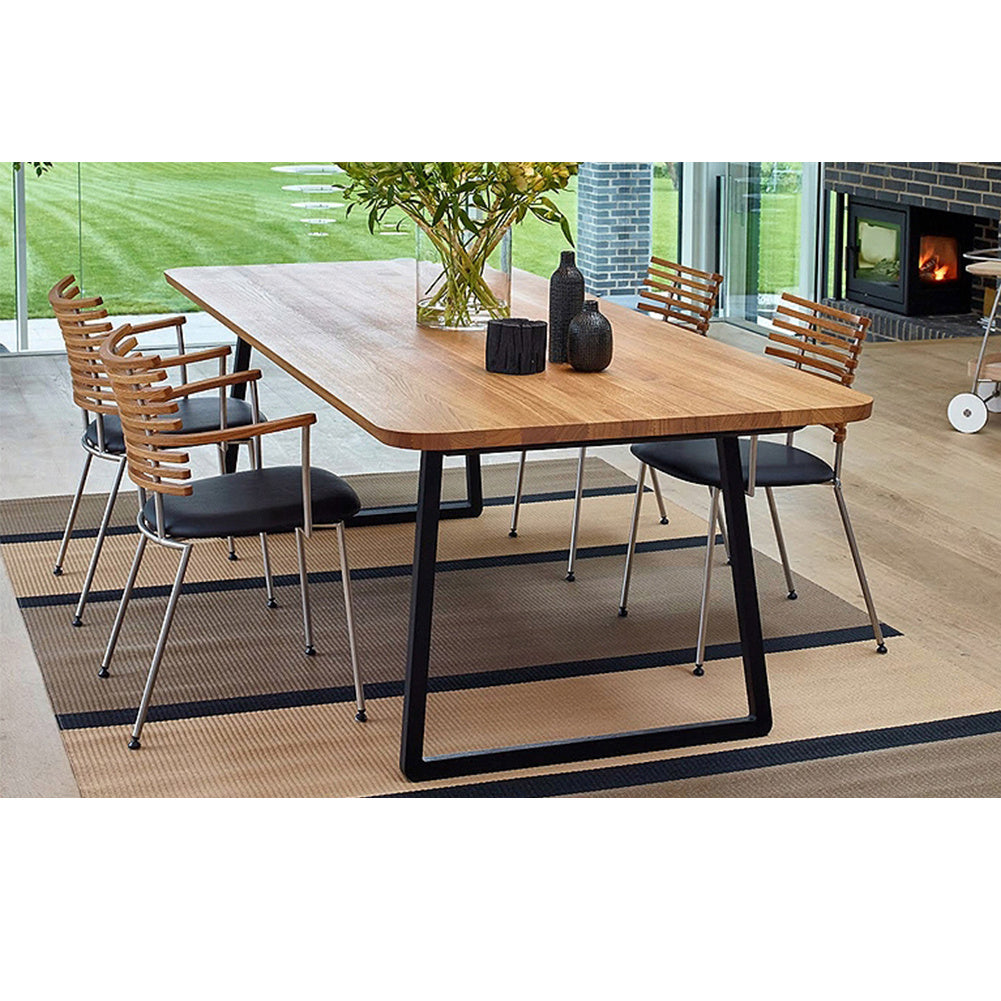 Set of 2 Metal Table Bench Legs Frames Trapezium with Top Steel Base Stands 60x72CM