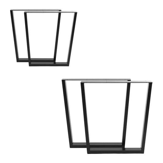 Set of 2 Metal Table Bench Legs Frames Trapezium Steel Base Stands, 40x71CM