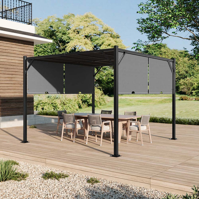 Outdoor Garden Retractable Pergola with Canopy