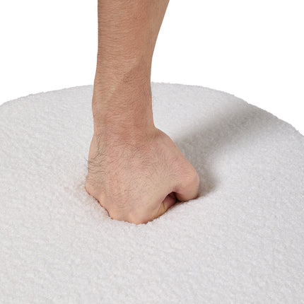 Round Teddy Fleece Upholstered Footstool