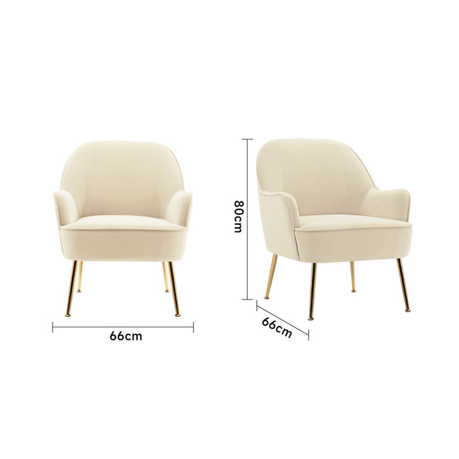 Leisure Velvet Armchair, Beige