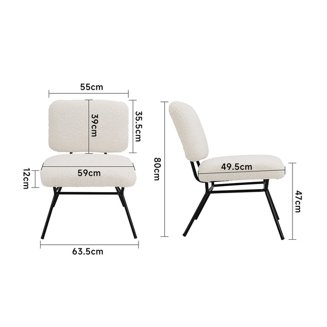 Beige Faux Wool Accent Chair Occasional Chair