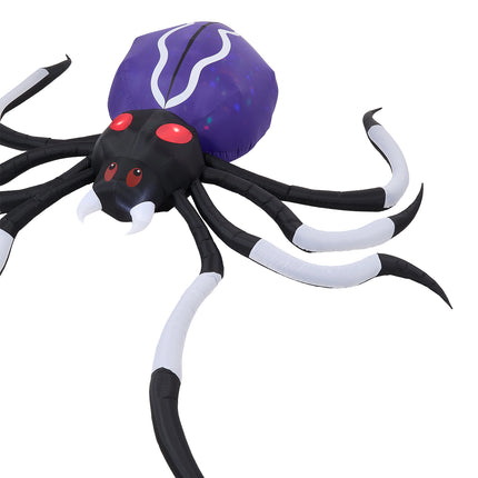 11FT Halloween Inflatable Giant Spider with Built-in LED Lights