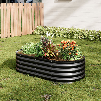 Oval-Shaped Galvanised Steel Raised Garden Bed