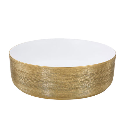 Round Ceramic Countertop Washbasin Vessel Sink