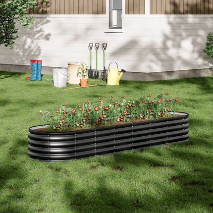 Oval-Shaped Galvanized Steel Raised Garden Bed
