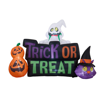 5.3FT Halloween Inflatable Pumpkin Ghost Cat Decoration with Built-in Lights