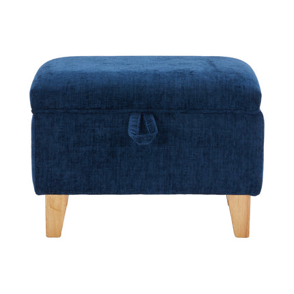Chenille Upholstered Storage Ottoman