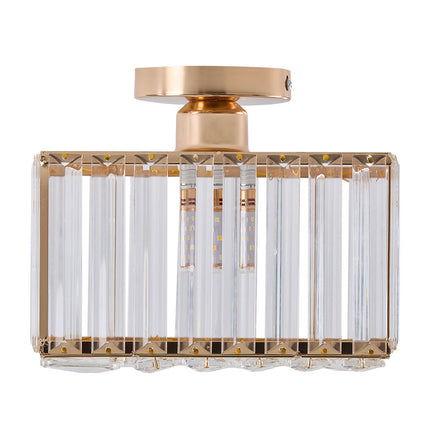 Semi Flush Mount Ceiling Light with Crystal Shade