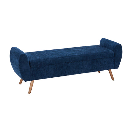 Chenille Upholstered Storage Bench