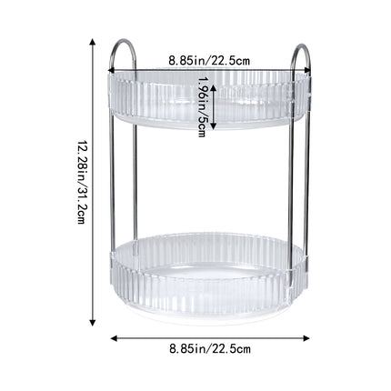 Multifunctional Tabletop Rotating 2-Tier Cosmetic Storage Organizer