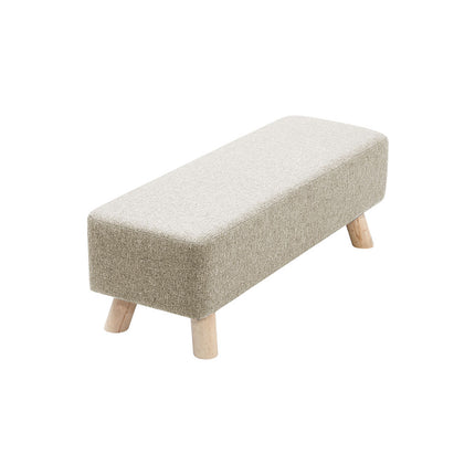 Rectangular Upholstered Linen Shoe Changing Bench with Rubberwood Legs